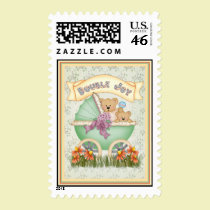 Baby Carriage Twins postage