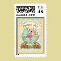 Baby Carriage Twins postage