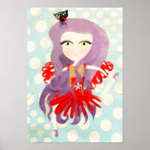Baby cat spain doll whimsy book canvas print