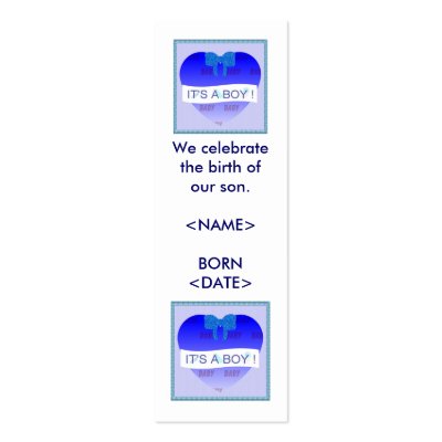 BABY CELEBRATION - IT'S A BOY ! BUSINESS CARDS by Shoparama
