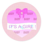 BABY CELEBRATION - IT'S A GIRL ! ROUND STICKERS