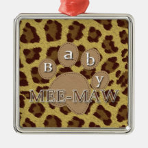 Baby Cheetah Mee maw Ornament
