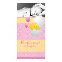 Baby Chick Announcement Custom Photo Card