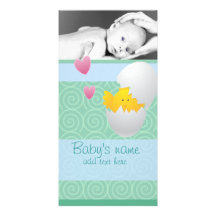 Baby Chick Announcement Personalized Photo Card