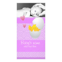 Baby Chick Announcement Photo Card Template