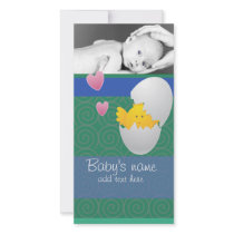 Baby Chick Announcement Personalized Photo Card