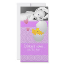 Baby Chick Announcement Photo Card Template