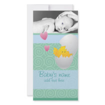 Baby Chick Announcement Personalized Photo Card