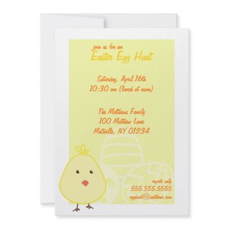 Baby Chick Easter Egg Hunt Invitations invitation