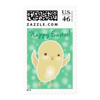 Baby Chick "Happy Easter" Custom Postage Stamps