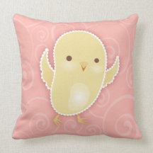 Baby Chick on Pink - Throw Pillow