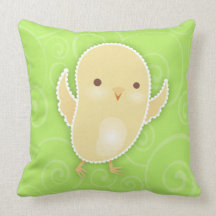 Baby Chick on Spring Green - Throw Pillow