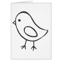 Baby Chicken in Black and White Sketch Greeting Cards