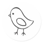 Baby Chicken in Black and White Sketch Sticker