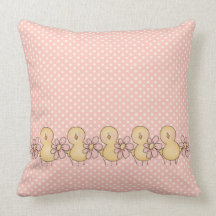 Baby Chicks and Polka Dots Pillow
