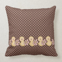 Baby Chicks and Polka Dots Pillow