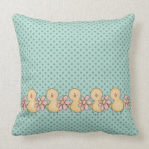 Baby Chicks and Polka Dots Pillow
