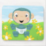 baby chimp in field of flowers mousepads by c_m_smith baby chimp in field of flowers mousepads