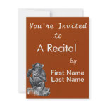 Baby chimpanzee monkey vintage drawing personalized announcement