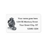 Baby chimpanzee monkey vintage drawing custom address labels