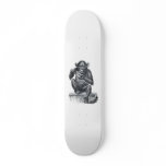 Baby chimpanzee monkey vintage drawing custom skateboard