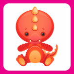 Baby Chinese Dragon Square Stickers