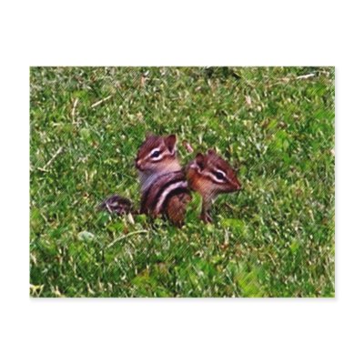 Baby Chipmunks First Day Animal Postcards by SmilinEyesTreasures