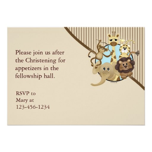 Baby Christening Invitation Safarri