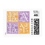 Baby Classic Yellow Purple Postage Stamp