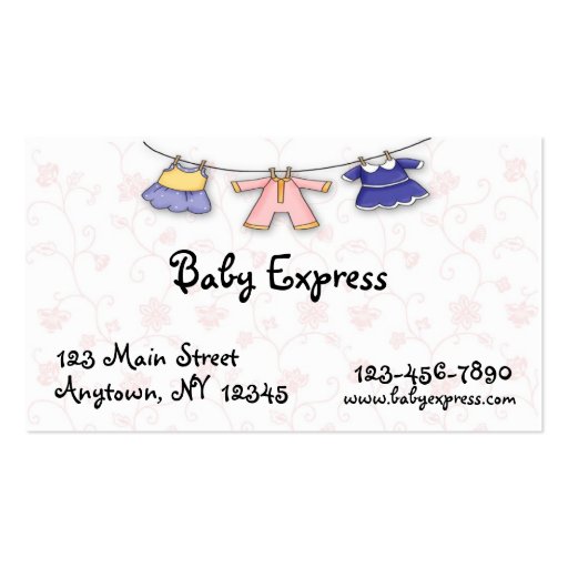 Baby Clothes Business Card (front side)
