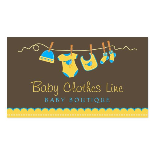 Baby Clothes Line Store Boutique Business Card (front side)