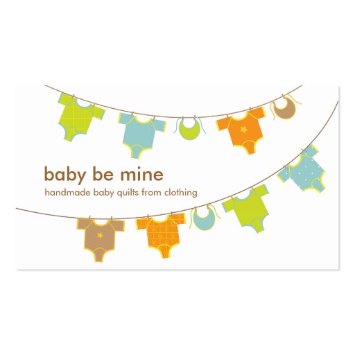 Baby Clothes on a Clothesline Business Card (front side)