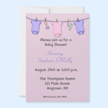 Baby Clothes Pink Shower Invitation invitations