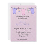 Baby Clothes Pink Shower Invitation