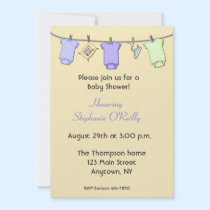 Baby Clothes Yellow Shower Invitation invitations