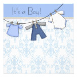 Baby Clothesline Baby Boy Clothes Baby Shower Custom Invite