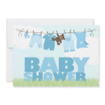 Baby Clothesline {blue} Boys Baby Shower Invites