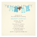 Baby Clothesline Boy Baby Shower {blue} Custom Announcement
