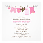 Baby Clothesline {pink} Girl Baby Shower Personalized Invites