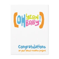 Baby Congrats Card - Oh Yeah Baby! postcards by AdoptTees Baby Congrats Card - Oh Yeah Baby! postcards