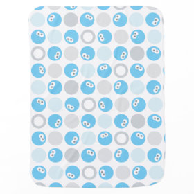 Baby Cookie Monster Circle Pattern Receiving Blankets