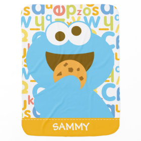 Baby Cookie Monster Eating Receiving Blankets