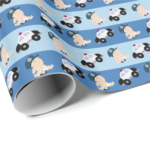Baby Cop Police Officer Wrapping Paper-2
