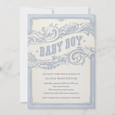 Western Themed Baby Shower Invitations on This Blue Baby Shower Has An Old Western Style Vintage Look  A Festive