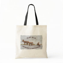 Baby Coyotes Playing Tote Bags