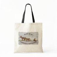 Baby Coyotes Playing Tote Bags