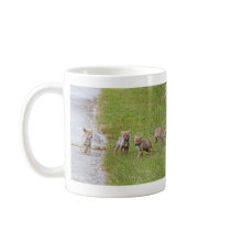 Baby Coyotes Running and Playing Coffee Mug