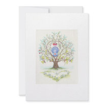 Baby Cradle in A Tree of Hearts and Love Announcements