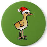 Baby Crane Santa Round Button