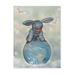 Baby crawl bunnies save the earth 1 post card